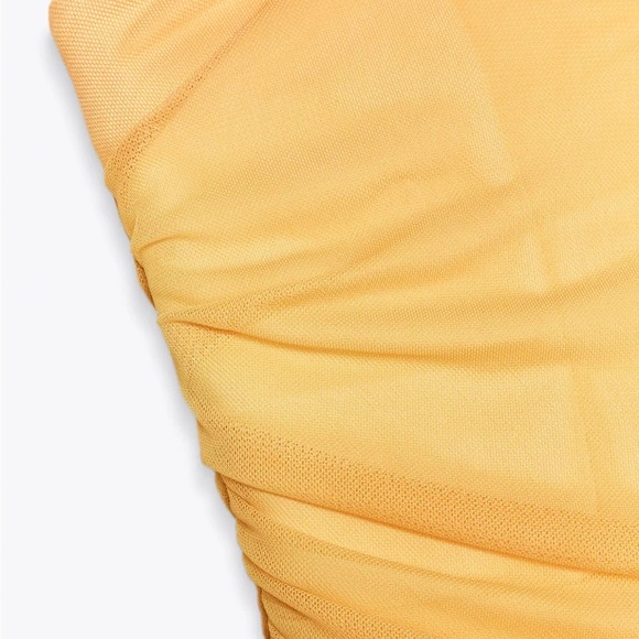 Zara PRINTED TULLE STRAPLESS DRESS - Picture 6 of 6